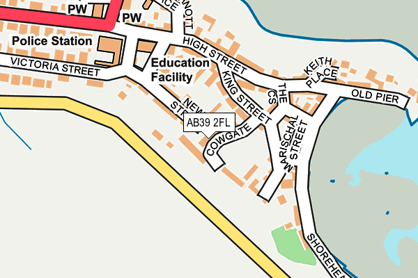 AB39 2FL map - OS OpenMap – Local (Ordnance Survey) AB39 2FL map - OS OpenMap – Local (Ordnance Survey)