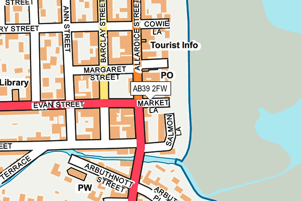 AB39 2FW map - OS OpenMap – Local (Ordnance Survey) AB39 2FW map - OS OpenMap – Local (Ordnance Survey)