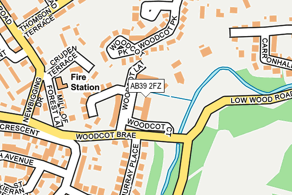 AB39 2FZ map - OS OpenMap – Local (Ordnance Survey) AB39 2FZ map - OS OpenMap – Local (Ordnance Survey)