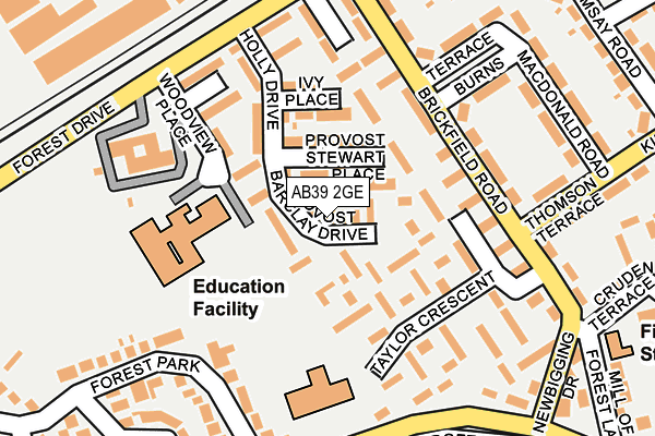 AB39 2GE map - OS OpenMap – Local (Ordnance Survey) AB39 2GE map - OS OpenMap – Local (Ordnance Survey)