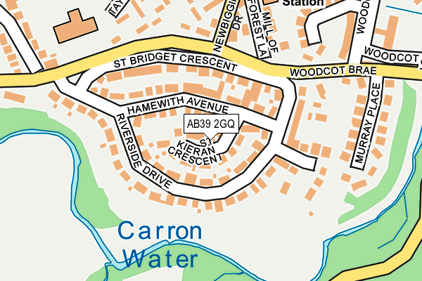 AB39 2GQ map - OS OpenMap – Local (Ordnance Survey) AB39 2GQ map - OS OpenMap – Local (Ordnance Survey)