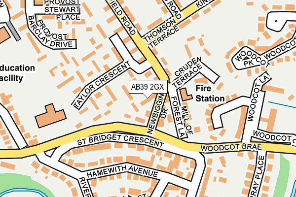 AB39 2GX map - OS OpenMap – Local (Ordnance Survey) AB39 2GX map - OS OpenMap – Local (Ordnance Survey)