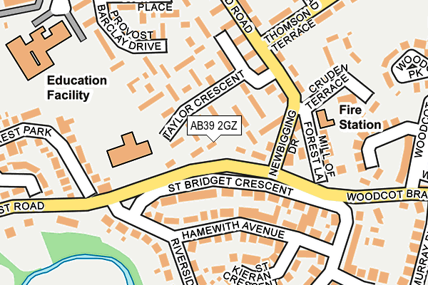 AB39 2GZ map - OS OpenMap – Local (Ordnance Survey) AB39 2GZ map - OS OpenMap – Local (Ordnance Survey)