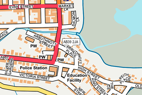 AB39 2JA map - OS OpenMap – Local (Ordnance Survey) AB39 2JA map - OS OpenMap – Local (Ordnance Survey)
