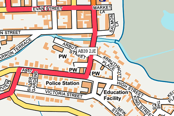 AB39 2JE map - OS OpenMap – Local (Ordnance Survey) AB39 2JE map - OS OpenMap – Local (Ordnance Survey)