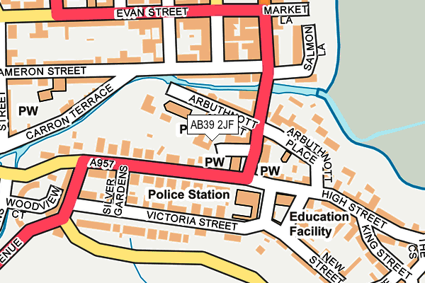 AB39 2JF map - OS OpenMap – Local (Ordnance Survey) AB39 2JF map - OS OpenMap – Local (Ordnance Survey)