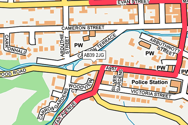 AB39 2JG map - OS OpenMap – Local (Ordnance Survey) AB39 2JG map - OS OpenMap – Local (Ordnance Survey)