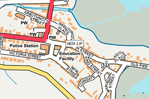 AB39 2JP map - OS OpenMap – Local (Ordnance Survey) AB39 2JP map - OS OpenMap – Local (Ordnance Survey)