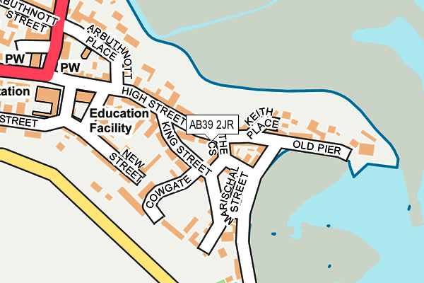 AB39 2JR map - OS OpenMap – Local (Ordnance Survey) AB39 2JR map - OS OpenMap – Local (Ordnance Survey)