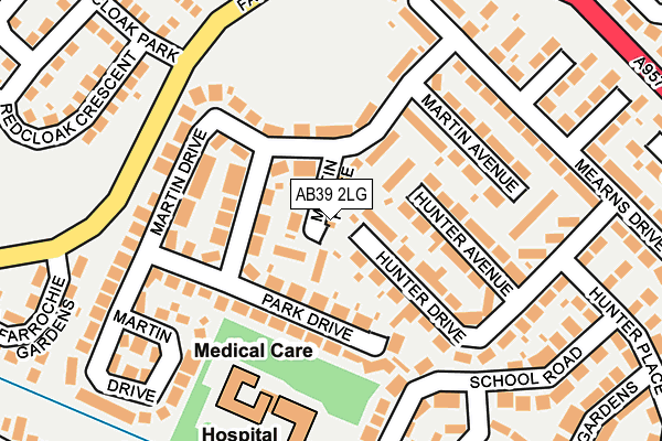 AB39 2LG map - OS OpenMap – Local (Ordnance Survey) AB39 2LG map - OS OpenMap – Local (Ordnance Survey)