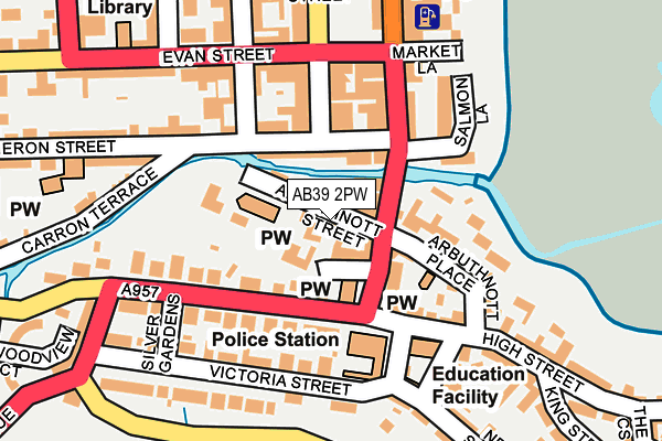 AB39 2PW map - OS OpenMap – Local (Ordnance Survey) AB39 2PW map - OS OpenMap – Local (Ordnance Survey)
