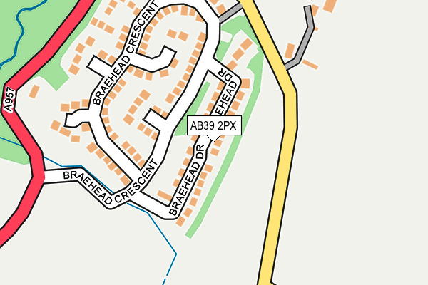 AB39 2PX map - OS OpenMap – Local (Ordnance Survey) AB39 2PX map - OS OpenMap – Local (Ordnance Survey)