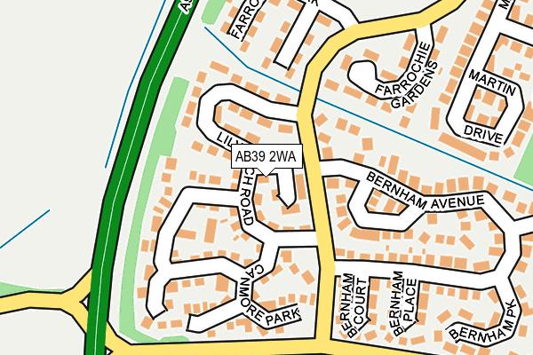 AB39 2WA map - OS OpenMap – Local (Ordnance Survey) AB39 2WA map - OS OpenMap – Local (Ordnance Survey)