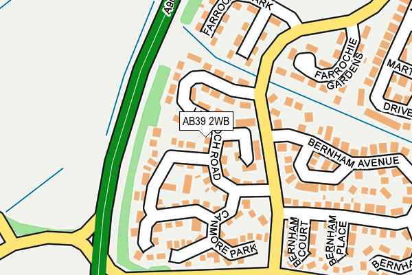AB39 2WB map - OS OpenMap – Local (Ordnance Survey) AB39 2WB map - OS OpenMap – Local (Ordnance Survey)