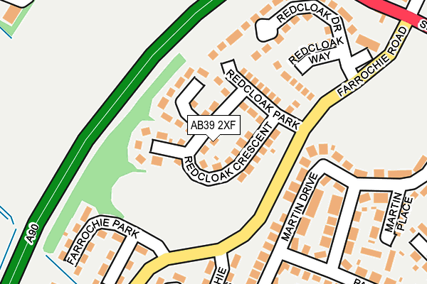 AB39 2XF map - OS OpenMap – Local (Ordnance Survey) AB39 2XF map - OS OpenMap – Local (Ordnance Survey)