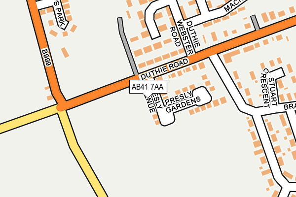 AB41 7AA map - OS OpenMap – Local (Ordnance Survey) AB41 7AA map - OS OpenMap – Local (Ordnance Survey)