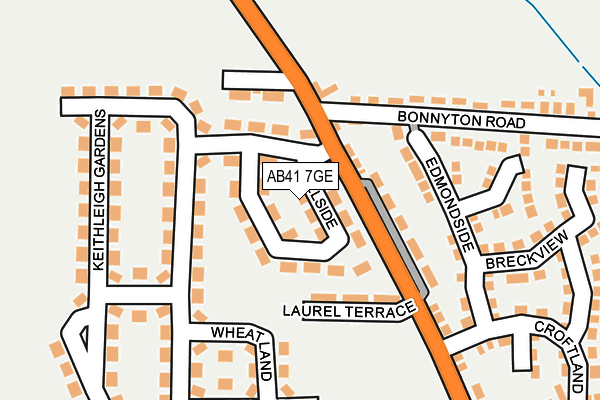 AB41 7GE map - OS OpenMap – Local (Ordnance Survey) AB41 7GE map - OS OpenMap – Local (Ordnance Survey)