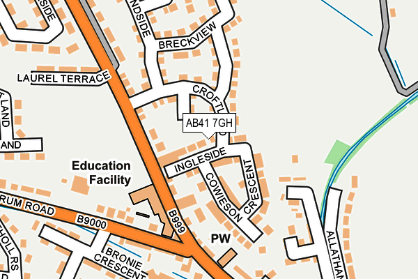 AB41 7GH map - OS OpenMap – Local (Ordnance Survey) AB41 7GH map - OS OpenMap – Local (Ordnance Survey)