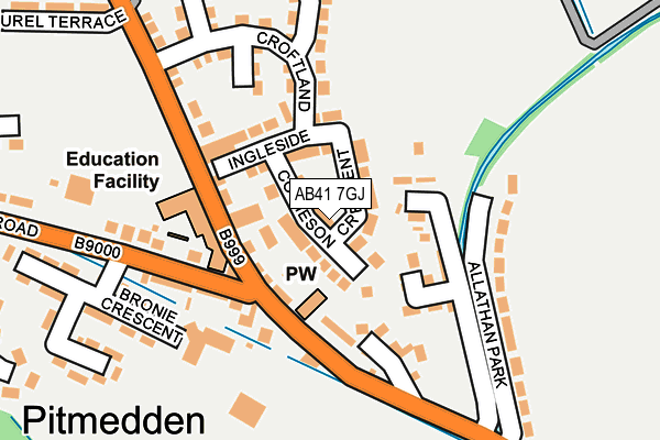 AB41 7GJ map - OS OpenMap – Local (Ordnance Survey) AB41 7GJ map - OS OpenMap – Local (Ordnance Survey)