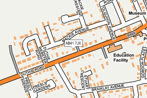 AB41 7JX map - OS OpenMap – Local (Ordnance Survey) AB41 7JX map - OS OpenMap – Local (Ordnance Survey)