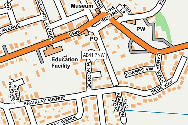 AB41 7NW map - OS OpenMap – Local (Ordnance Survey) AB41 7NW map - OS OpenMap – Local (Ordnance Survey)