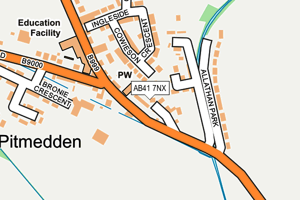 AB41 7NX map - OS OpenMap – Local (Ordnance Survey) AB41 7NX map - OS OpenMap – Local (Ordnance Survey)