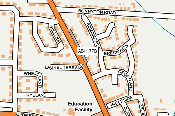 AB41 7PB map - OS OpenMap – Local (Ordnance Survey) AB41 7PB map - OS OpenMap – Local (Ordnance Survey)