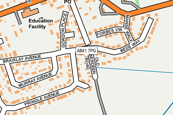 AB41 7PG map - OS OpenMap – Local (Ordnance Survey) AB41 7PG map - OS OpenMap – Local (Ordnance Survey)