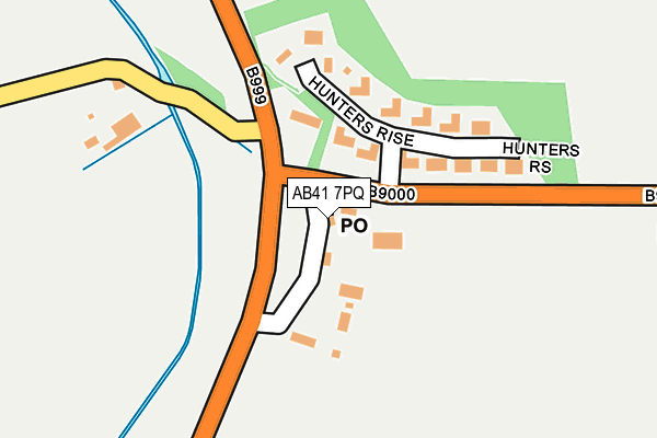 AB41 7PQ map - OS OpenMap – Local (Ordnance Survey) AB41 7PQ map - OS OpenMap – Local (Ordnance Survey)