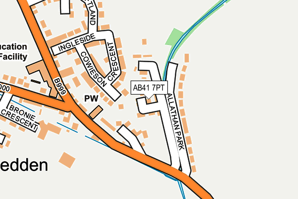 AB41 7PT map - OS OpenMap – Local (Ordnance Survey) AB41 7PT map - OS OpenMap – Local (Ordnance Survey)