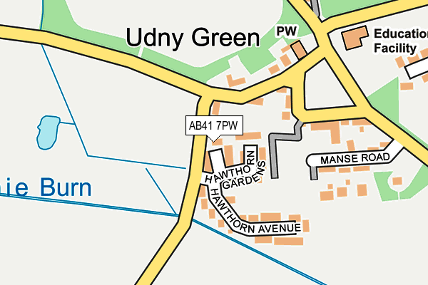 AB41 7PW map - OS OpenMap – Local (Ordnance Survey) AB41 7PW map - OS OpenMap – Local (Ordnance Survey)