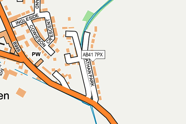 AB41 7PX map - OS OpenMap – Local (Ordnance Survey) AB41 7PX map - OS OpenMap – Local (Ordnance Survey)