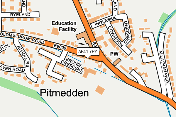 AB41 7PY map - OS OpenMap – Local (Ordnance Survey) AB41 7PY map - OS OpenMap – Local (Ordnance Survey)