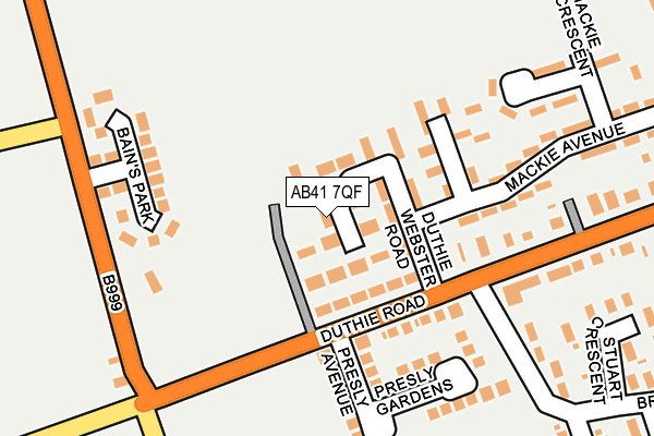 AB41 7QF map - OS OpenMap – Local (Ordnance Survey) AB41 7QF map - OS OpenMap – Local (Ordnance Survey)