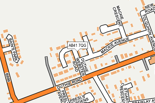 AB41 7QG map - OS OpenMap – Local (Ordnance Survey) AB41 7QG map - OS OpenMap – Local (Ordnance Survey)