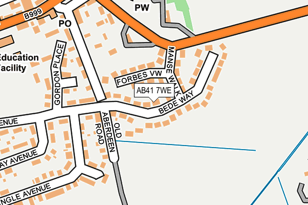 AB41 7WE map - OS OpenMap – Local (Ordnance Survey) AB41 7WE map - OS OpenMap – Local (Ordnance Survey)