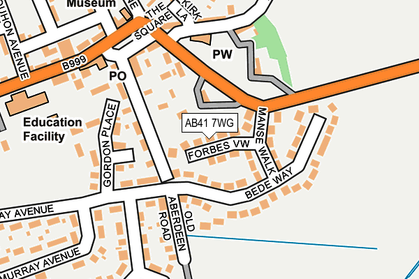 AB41 7WG map - OS OpenMap – Local (Ordnance Survey) AB41 7WG map - OS OpenMap – Local (Ordnance Survey)