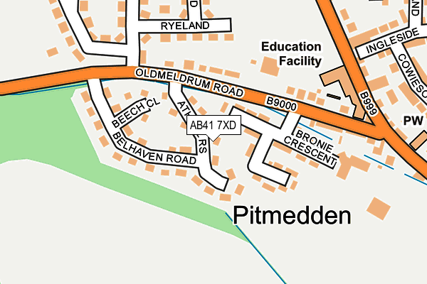 AB41 7XD map - OS OpenMap – Local (Ordnance Survey) AB41 7XD map - OS OpenMap – Local (Ordnance Survey)