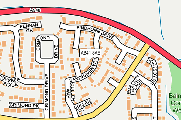AB41 8AE map - OS OpenMap – Local (Ordnance Survey) AB41 8AE map - OS OpenMap – Local (Ordnance Survey)