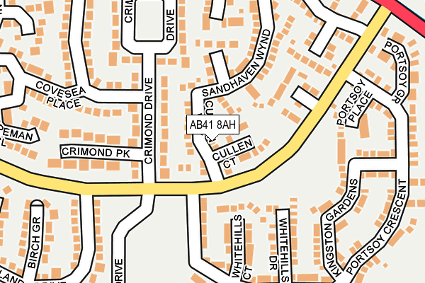 AB41 8AH map - OS OpenMap – Local (Ordnance Survey) AB41 8AH map - OS OpenMap – Local (Ordnance Survey)