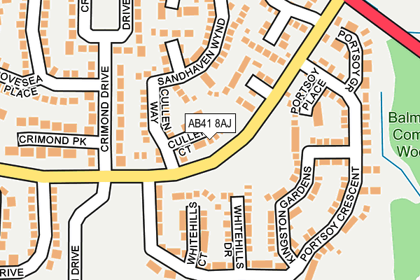 AB41 8AJ map - OS OpenMap – Local (Ordnance Survey) AB41 8AJ map - OS OpenMap – Local (Ordnance Survey)