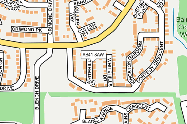 AB41 8AW map - OS OpenMap – Local (Ordnance Survey) AB41 8AW map - OS OpenMap – Local (Ordnance Survey)