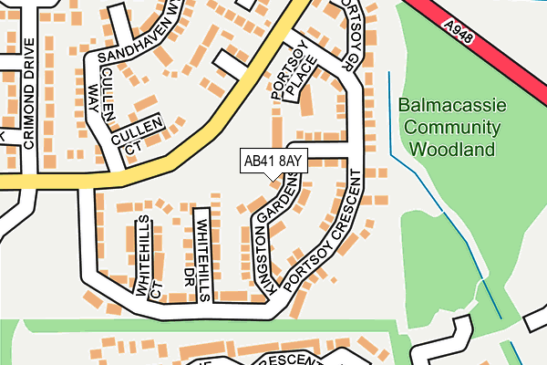 AB41 8AY map - OS OpenMap – Local (Ordnance Survey) AB41 8AY map - OS OpenMap – Local (Ordnance Survey)