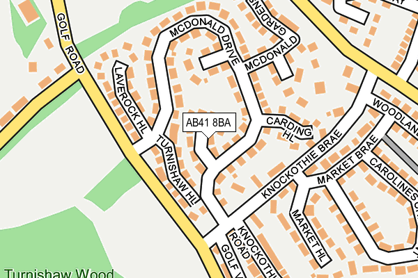 AB41 8BA map - OS OpenMap – Local (Ordnance Survey) AB41 8BA map - OS OpenMap – Local (Ordnance Survey)