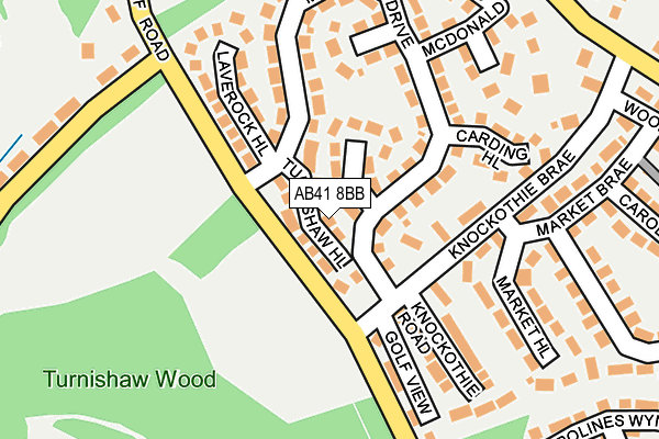 AB41 8BB map - OS OpenMap – Local (Ordnance Survey) AB41 8BB map - OS OpenMap – Local (Ordnance Survey)