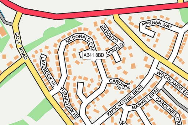 AB41 8BD map - OS OpenMap – Local (Ordnance Survey) AB41 8BD map - OS OpenMap – Local (Ordnance Survey)