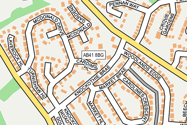 AB41 8BG map - OS OpenMap – Local (Ordnance Survey) AB41 8BG map - OS OpenMap – Local (Ordnance Survey)