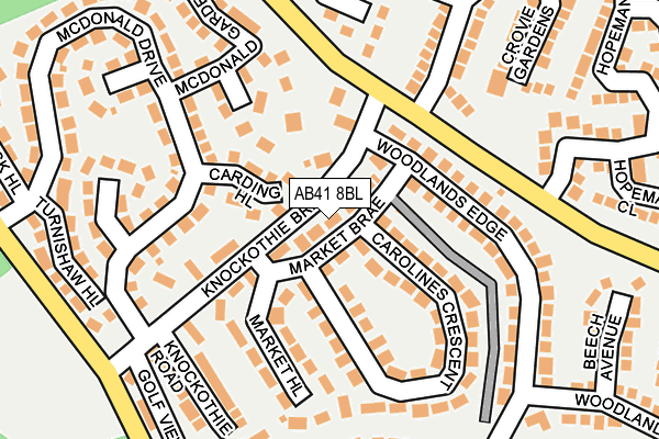AB41 8BL map - OS OpenMap – Local (Ordnance Survey) AB41 8BL map - OS OpenMap – Local (Ordnance Survey)