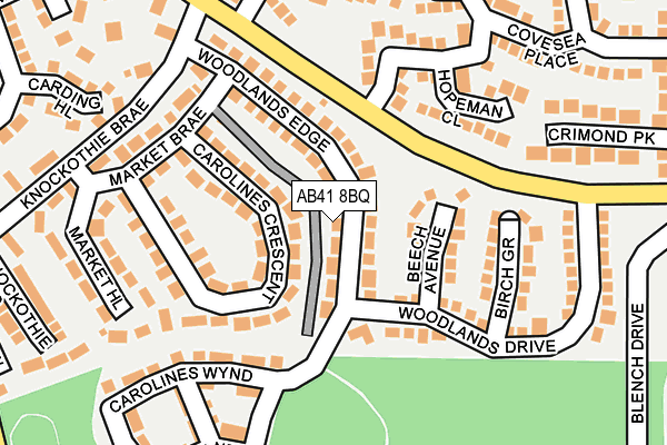 AB41 8BQ map - OS OpenMap – Local (Ordnance Survey) AB41 8BQ map - OS OpenMap – Local (Ordnance Survey)