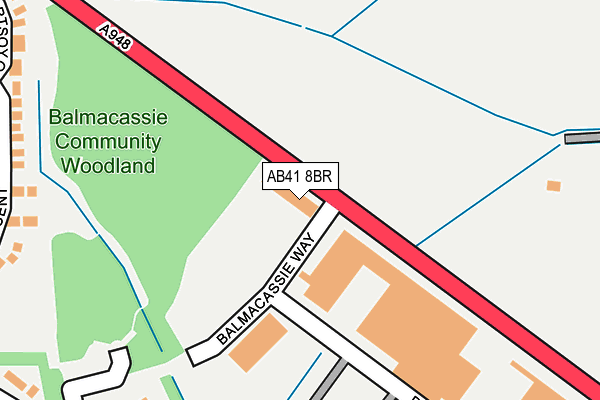 AB41 8BR map - OS OpenMap – Local (Ordnance Survey) AB41 8BR map - OS OpenMap – Local (Ordnance Survey)